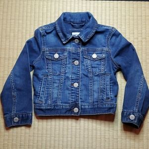 GAP Long-Sleeve Stretch Denim Jacket, girls XS
